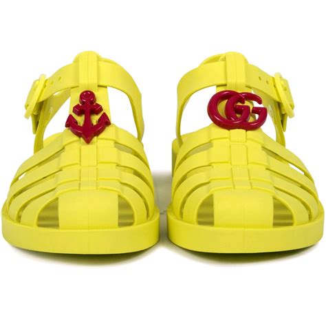 yellow gucci jelly sandal|gucci transparent sandals.